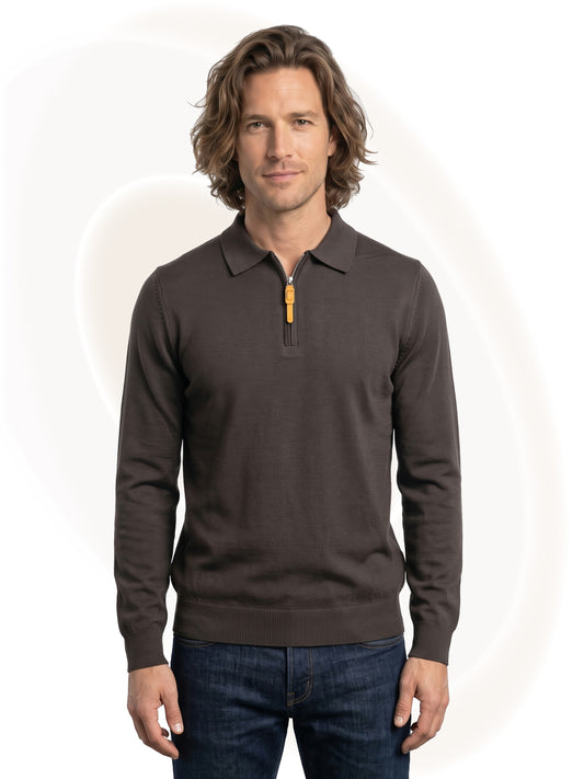 Quarter Zipped Polo Sweater