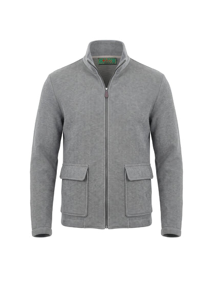 Ribbed Wool Mix Jacket Gray