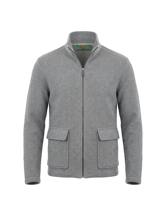 Ribbed Wool Mix Jacket Gray