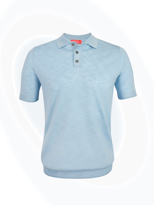 Short Sleeve Viscoli Button Shirt_Sky Blue
