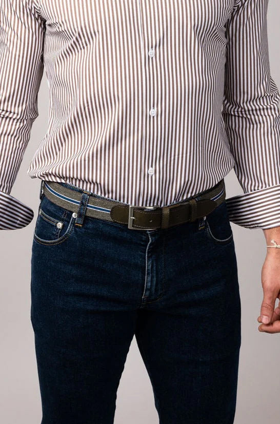 Stretch Stripe Fabric Belt