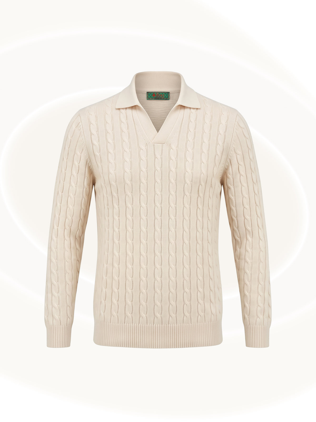 V-Cable Knit Sweater