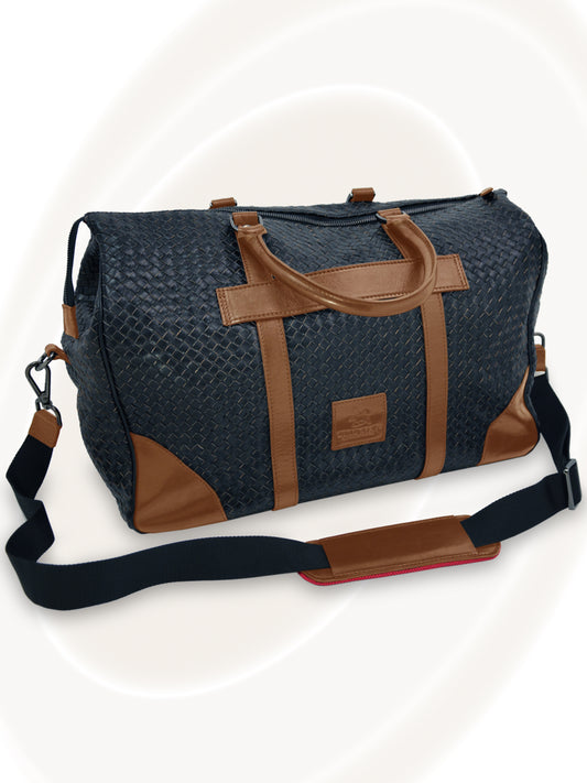 Hand-Woven Leather Duffel Bag