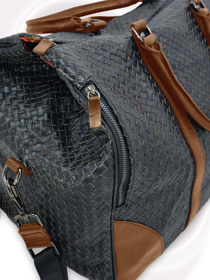 Hand-Woven Leather Duffel Bag