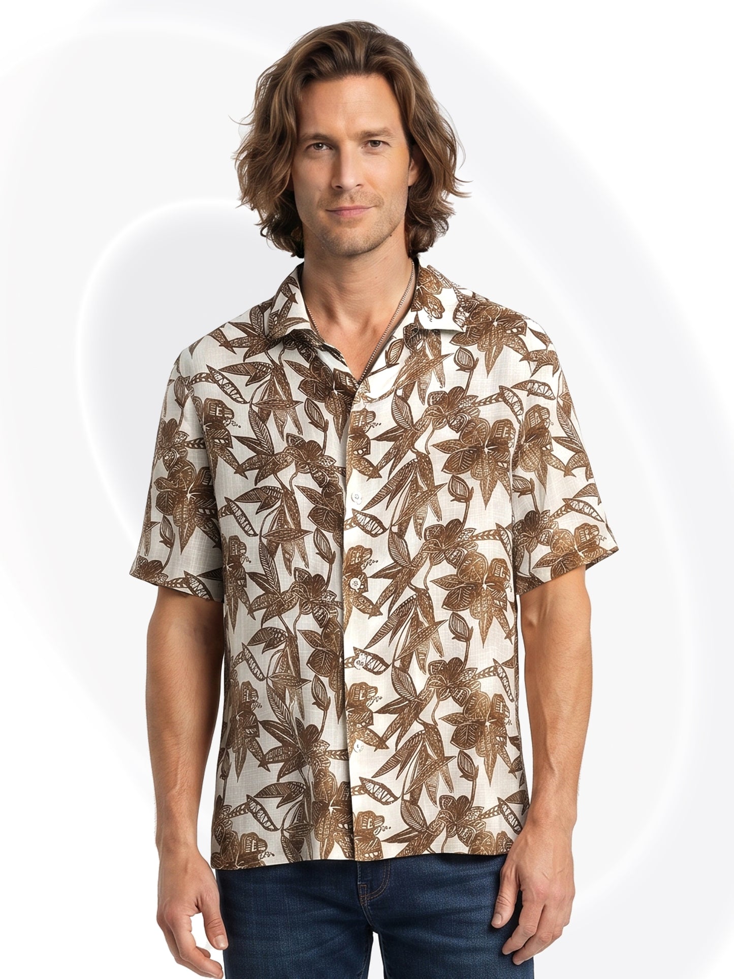 Floral Vis-Cot Polo Shirt