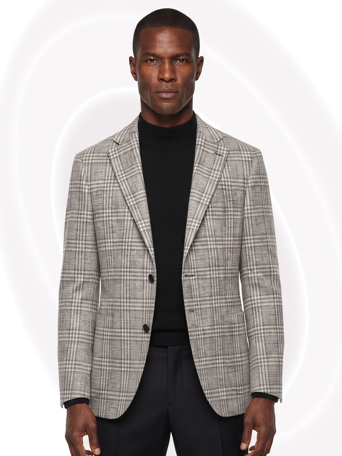 giacca mancianno plaid gray white