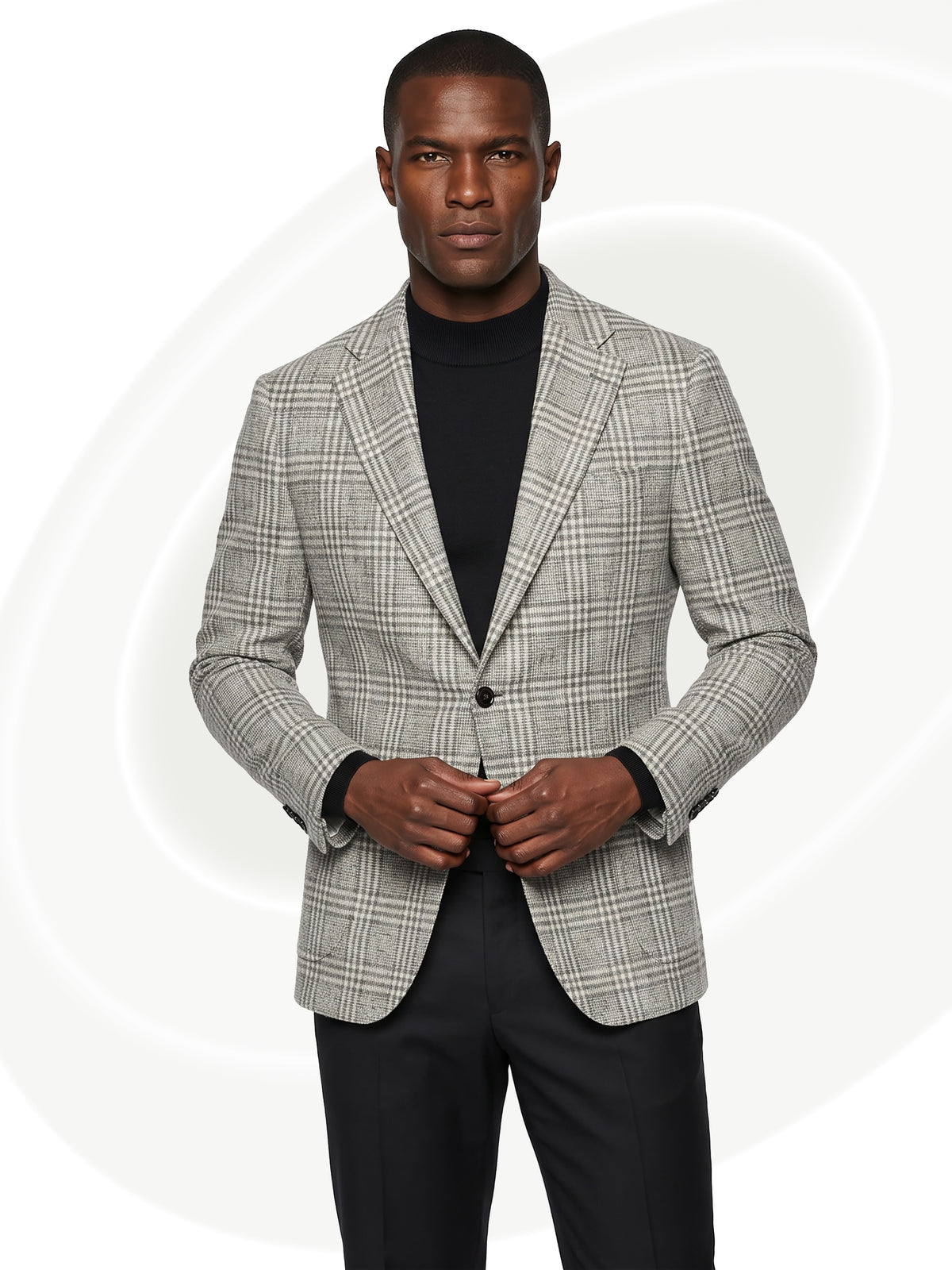 giacca mancianno plaid gray white