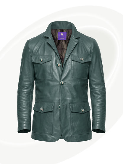 pegasus leather coat green
