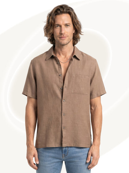 Short Sleeve Camp-Style Polo Shirt